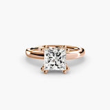 BW James Jewelers setting 9K Rose Gold / Princess Solitaire ring 5