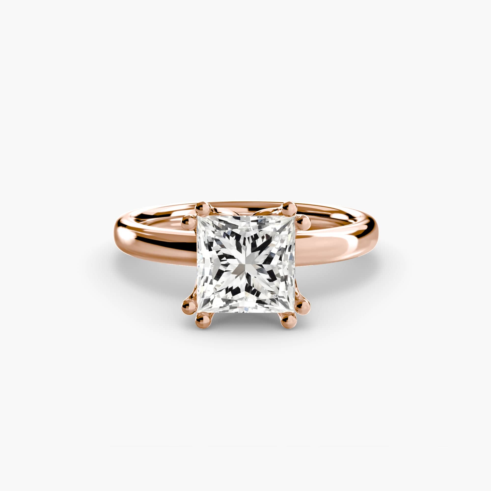 BW James Jewelers setting 9K Rose Gold / Princess Solitaire ring 5