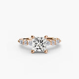 BW James Jewelers setting 9K Rose Gold / Princess Solitaire with Eternity Pavé 2