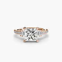 BW James Jewelers setting 9K Rose Gold / Princess Solitaire with Pavé 4
