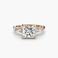 BW James Jewelers setting 9K Rose Gold / Princess The Floral Accent Solitaire