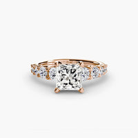 BW James Jewelers setting 9K Rose Gold / Princess The Graduated Accent Ring