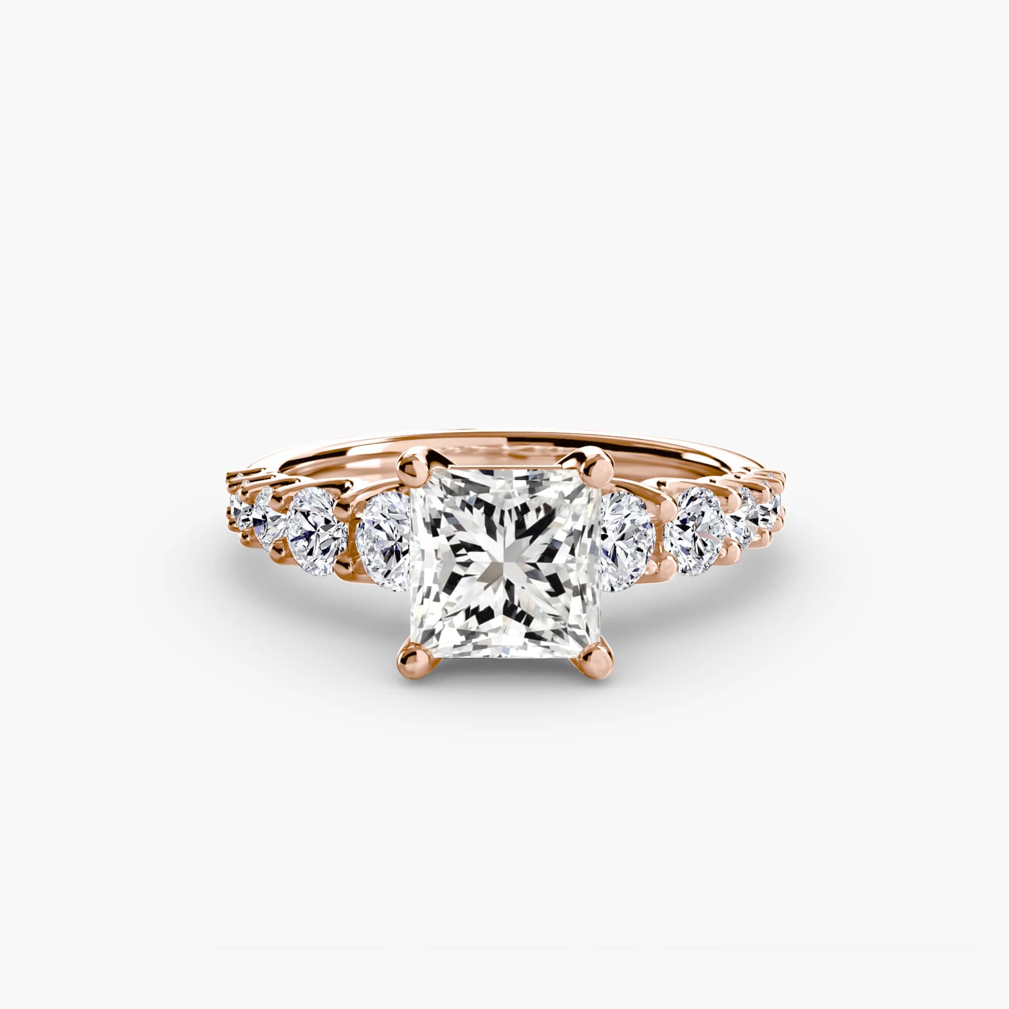 BW James Jewelers setting 9K Rose Gold / Princess The Graduated Accent Ring
