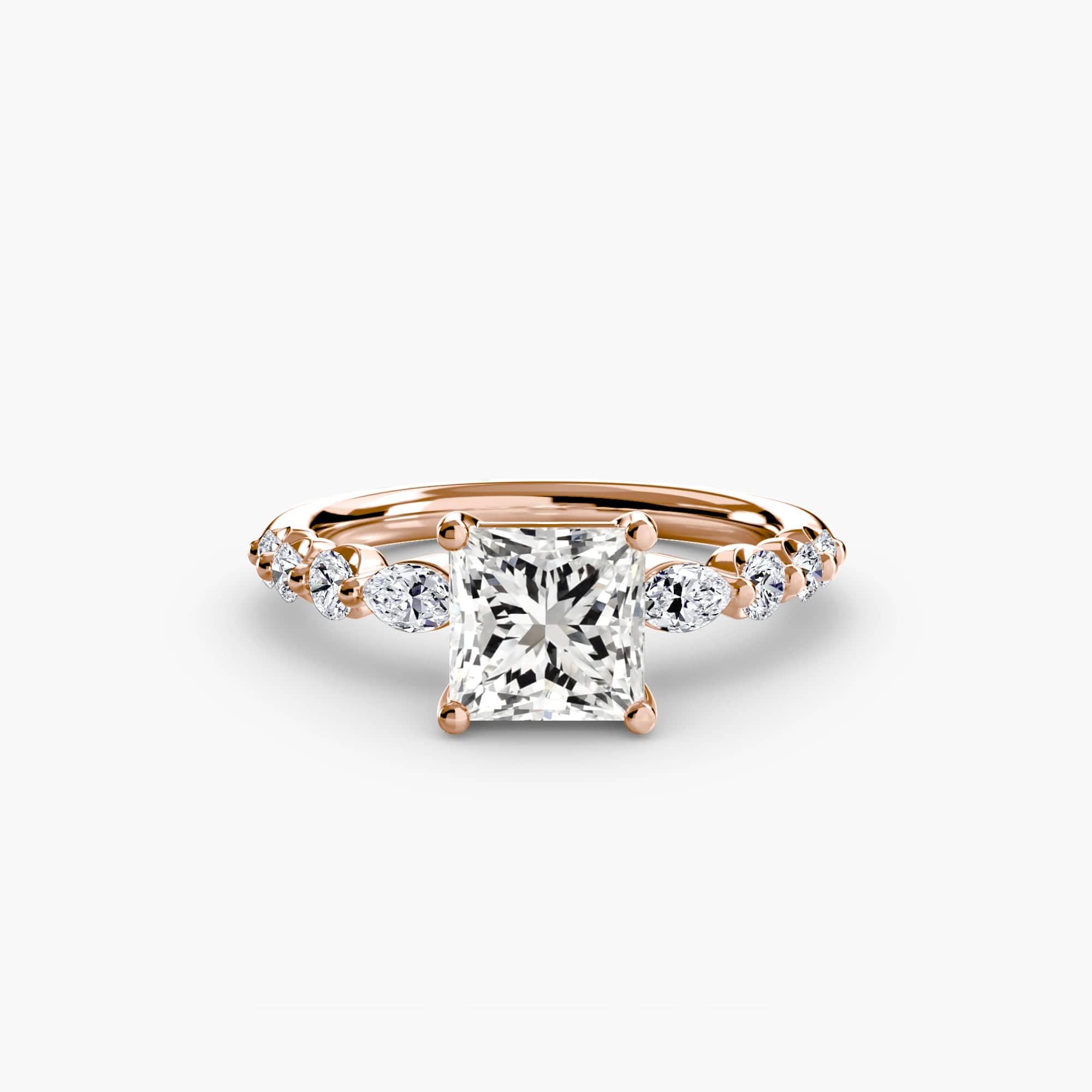 BW James Jewelers setting 9K Rose Gold / Princess The Tiered Accent Ring