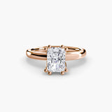 BW James Jewelers setting 9K Rose Gold / Radiant Solitaire ring 5