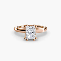 BW James Jewelers setting 9K Rose Gold / Radiant Solitaire ring 5