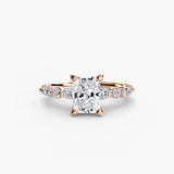 BW James Jewelers setting 9K Rose Gold / Radiant Solitaire with Eternity Pavé 2