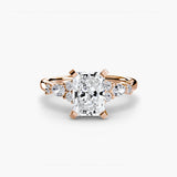 BW James Jewelers setting 9K Rose Gold / Radiant The Floral Accent Solitaire