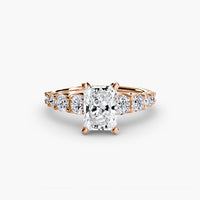BW James Jewelers setting 9K Rose Gold / Radiant The Graduated Accent Ring