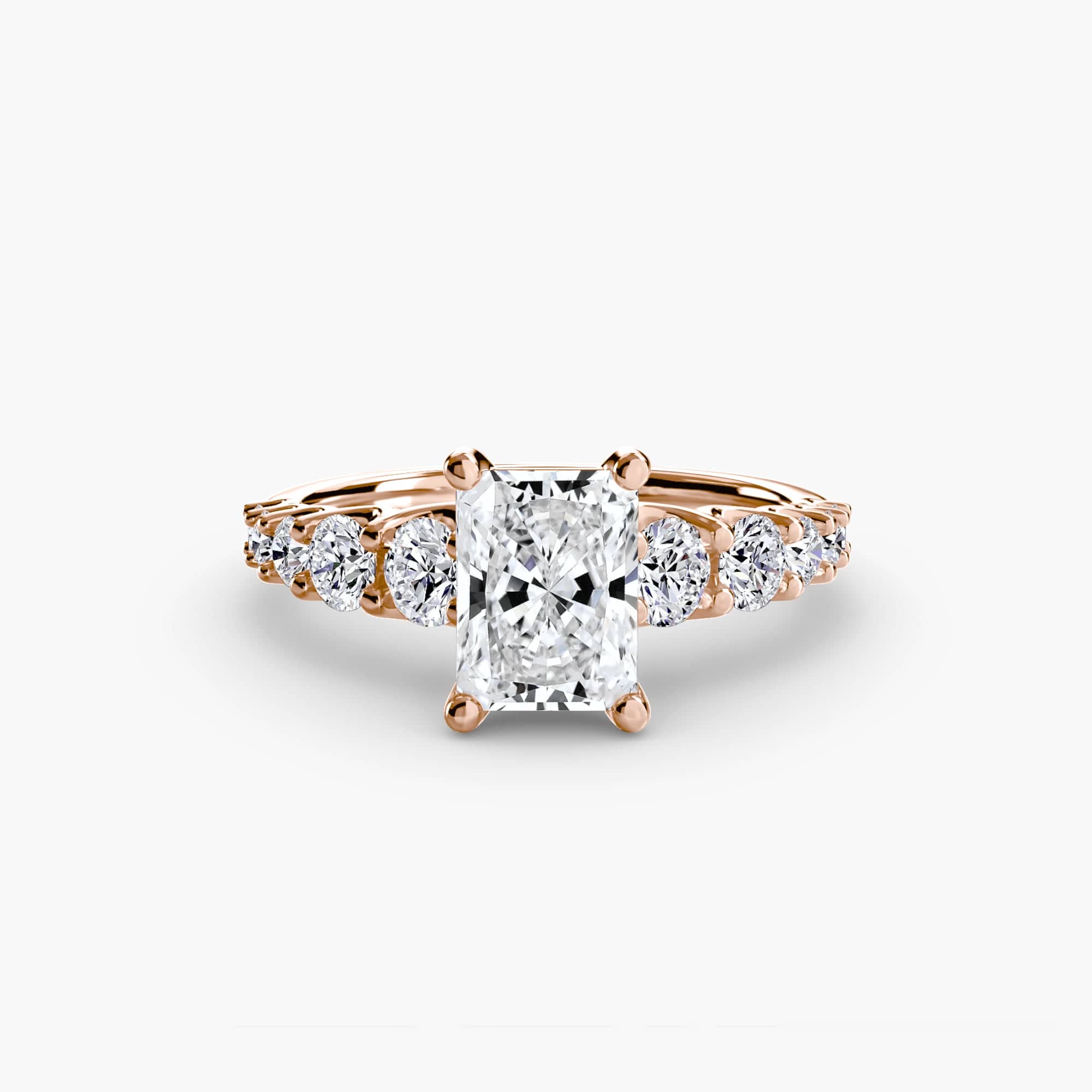 BW James Jewelers setting 9K Rose Gold / Radiant The Graduated Accent Ring