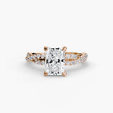 BW James Jewelers setting 9K Rose Gold / Radiant The Twisted Pavé Solitaire