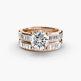 BW James Jewelers setting 9K Rose Gold / Round Baguette Channel Solitaire