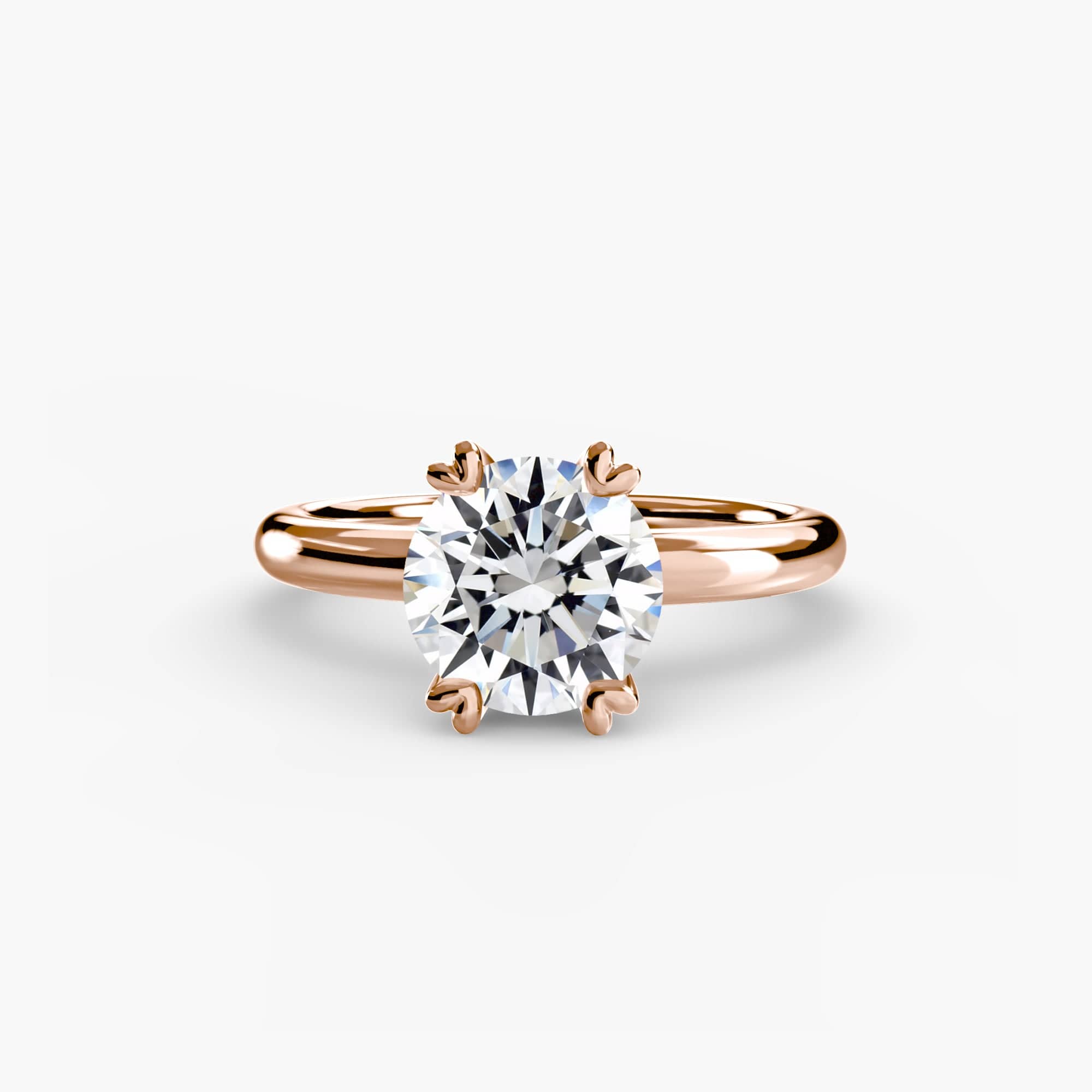 BW James Jewelers setting 9K Rose Gold / Round Solitaire ring 2