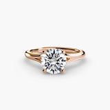 BW James Jewelers setting 9K Rose Gold / Round Solitaire ring 4