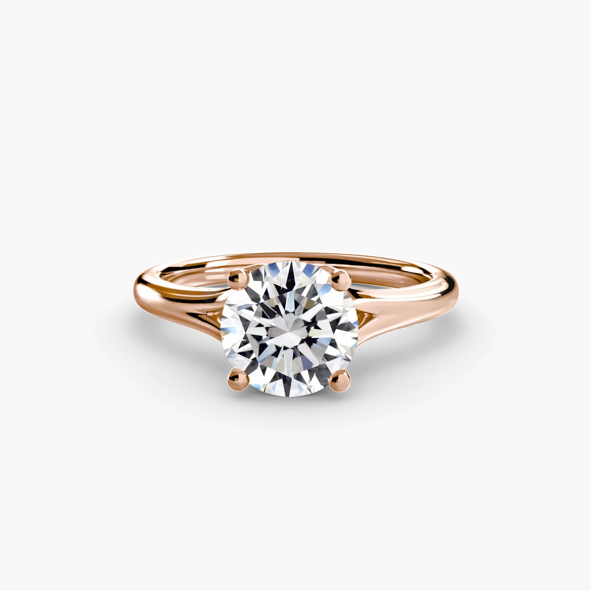 BW James Jewelers setting 9K Rose Gold / Round Solitaire ring 4