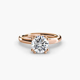BW James Jewelers setting 9K Rose Gold / Round Solitaire ring 5