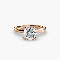 BW James Jewelers setting 9K Rose Gold / Round Solitaire ring 5
