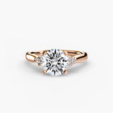BW James Jewelers setting 9K Rose Gold / Round Solitaire with Cluster Shoulders 2