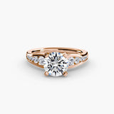 BW James Jewelers setting 9K Rose Gold / Round Solitaire with Pavé 2