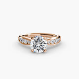BW James Jewelers setting 9K Rose Gold / Round Solitaire with Pavé 3