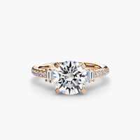 BW James Jewelers setting 9K Rose Gold / Round Solitaire with Pavé 4