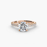 BW James Jewelers setting 9K Rose Gold / Round Solitaire with Pavé 5