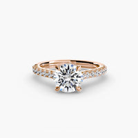 BW James Jewelers setting 9K Rose Gold / Round Solitaire with Pavé 5