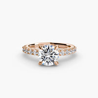 BW James Jewelers setting 9K Rose Gold / Round Solitaire with Pavé 6