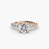 BW James Jewelers setting 9K Rose Gold / Round The Cascade Diamond Ring