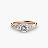 BW James Jewelers setting 9K Rose Gold / Round The Celestial Cluster Ring 2