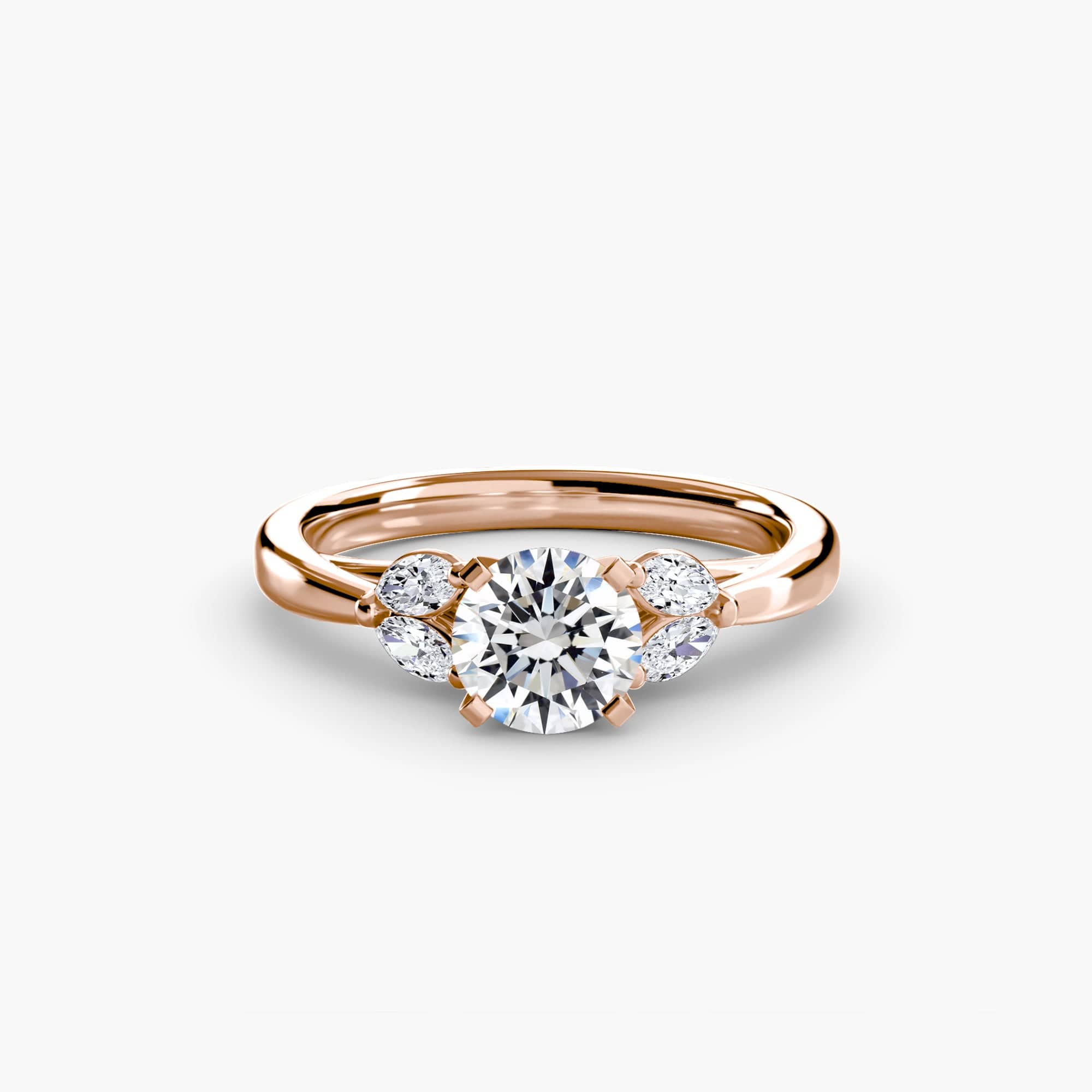 BW James Jewelers setting 9K Rose Gold / Round The Celestial Cluster Ring 2