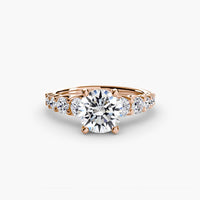 BW James Jewelers setting 9K Rose Gold / Round The Graduated Accent Ring
