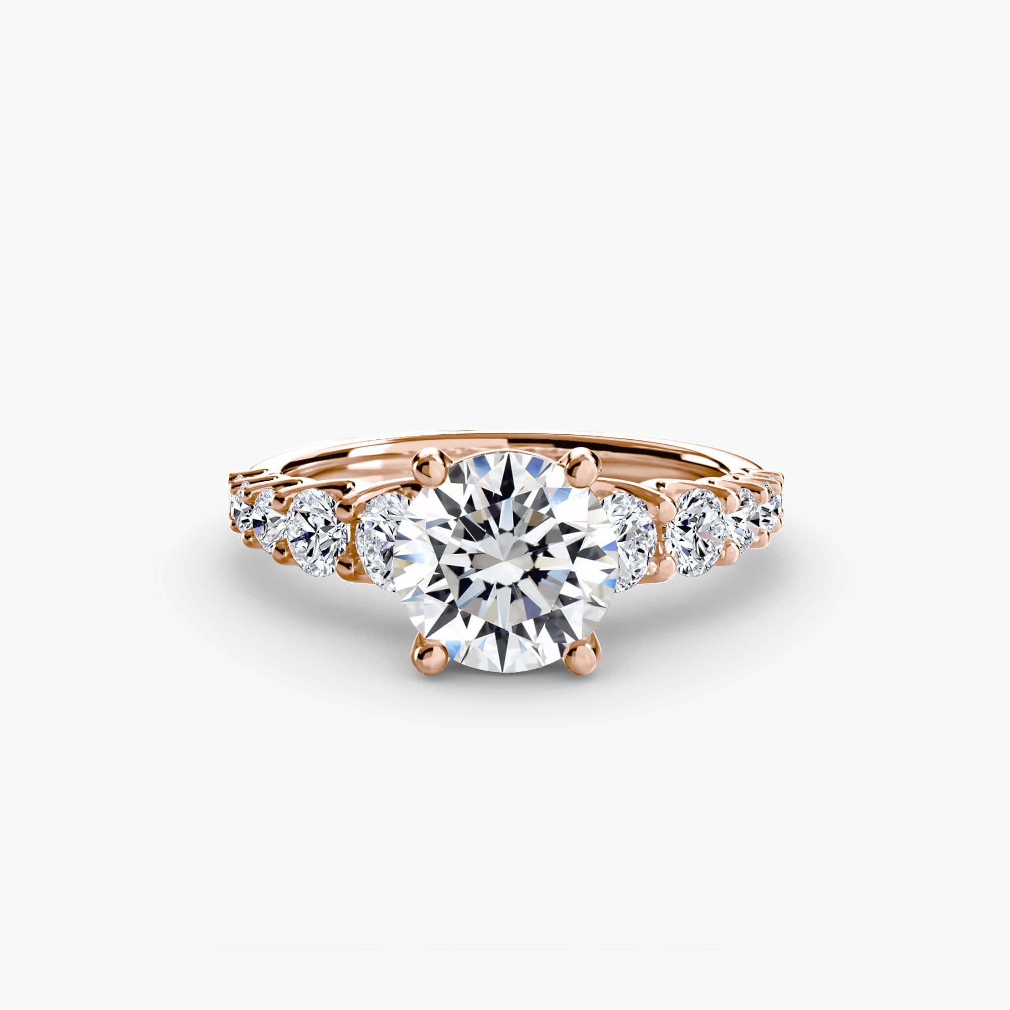 BW James Jewelers setting 9K Rose Gold / Round The Graduated Accent Ring