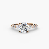 BW James Jewelers setting 9K Rose Gold / Round The Tiered Accent Ring