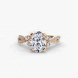 BW James Jewelers setting 9K Rose Gold / Round The Twist Pavé Ring
