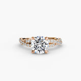 BW James Jewelers setting 9K Rose Gold / Round The Twisted Pavé Solitaire