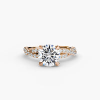 BW James Jewelers setting 9K Rose Gold / Round The Twisted Pavé Solitaire