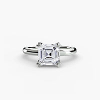 BW James Jewelers setting 9K White Gold / Asscher Solitaire ring 2