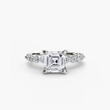 BW James Jewelers setting 9K White Gold / Asscher Solitaire with Eternity Pavé 2