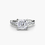 BW James Jewelers setting 9K White Gold / Asscher Solitaire with Pavé 2