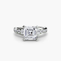 BW James Jewelers setting 9K White Gold / Asscher Solitaire with Pavé 2