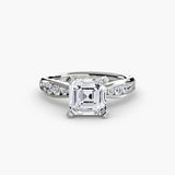 BW James Jewelers setting 9K White Gold / Asscher Solitaire with Pavé 3