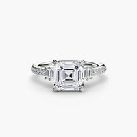 BW James Jewelers setting 9K White Gold / Asscher Solitaire with Pavé 4