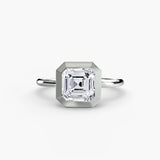 BW James Jewelers setting 9K White Gold / Asscher The Bezel Set Solitaire