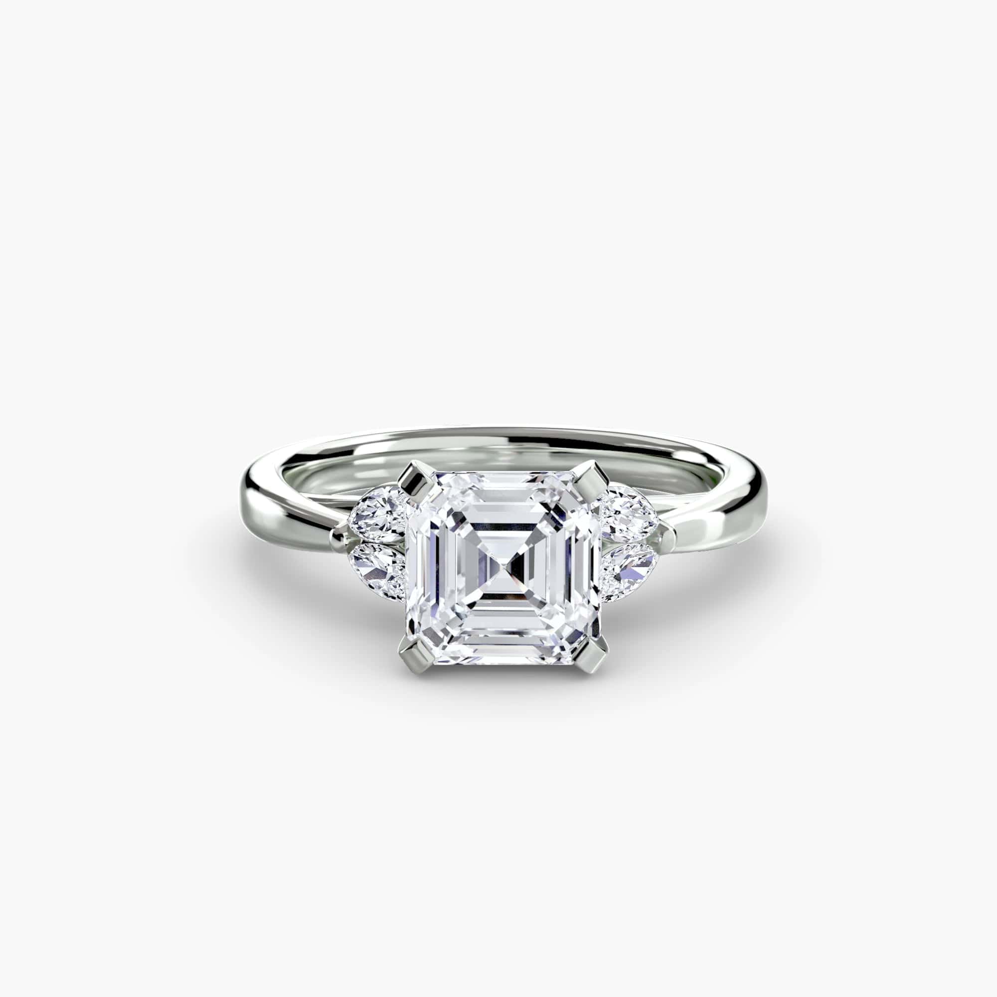 BW James Jewelers setting 9K White Gold / Asscher The Celestial Cluster Ring 2