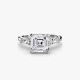 BW James Jewelers setting 9K White Gold / Asscher The Floral Accent Solitaire