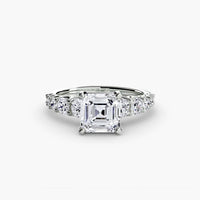 BW James Jewelers setting 9K White Gold / Asscher The Graduated Accent Ring