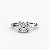 BW James Jewelers setting 9K White Gold / Cushion Solitaire ring 2