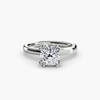 BW James Jewelers setting 9K White Gold / Cushion Solitaire ring 5