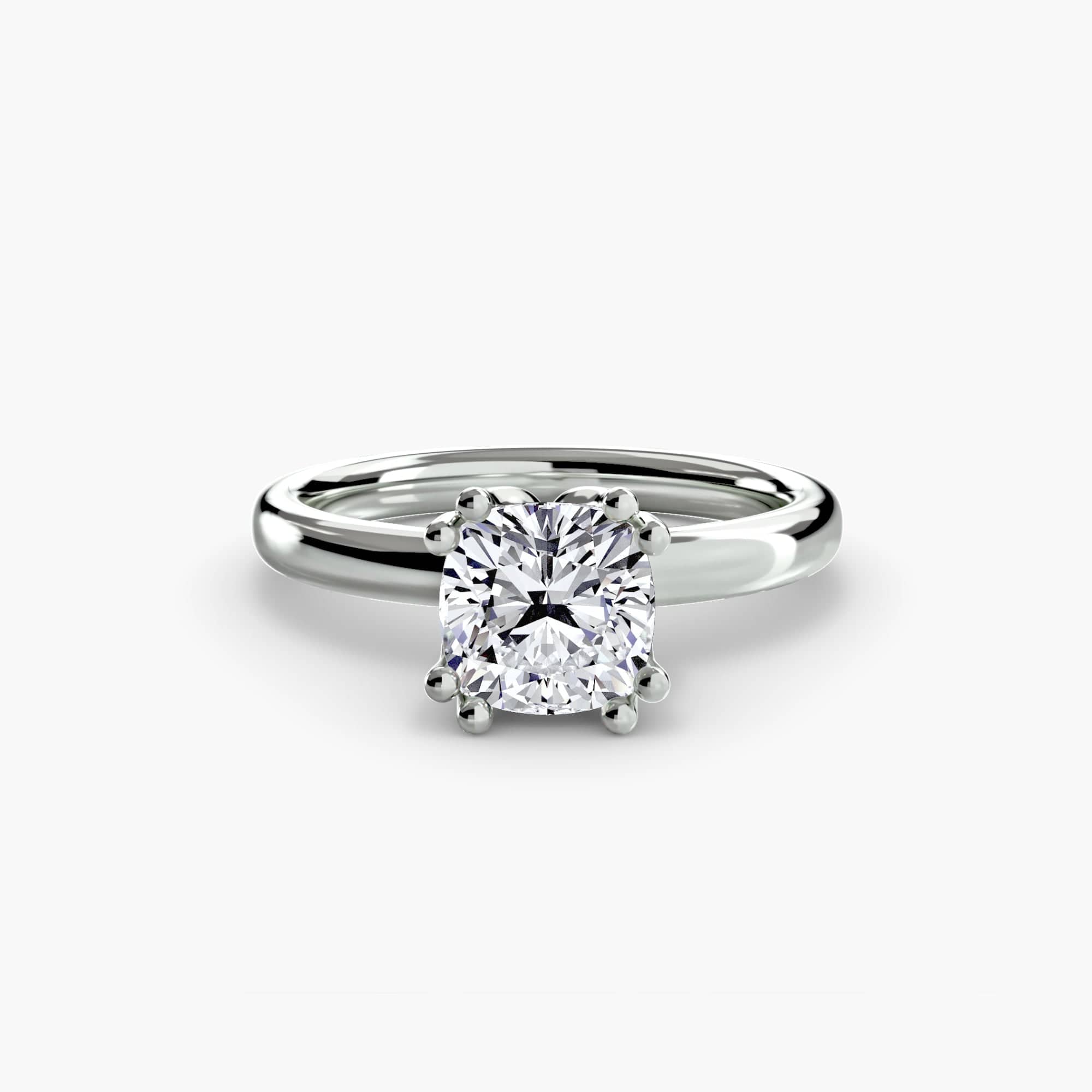 BW James Jewelers setting 9K White Gold / Cushion Solitaire ring 5